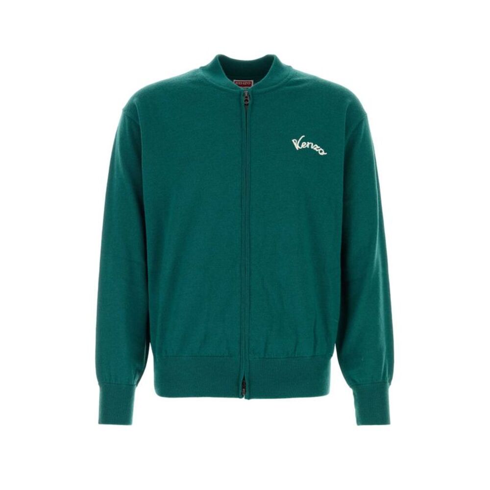 Kenzo Men Green Wool Cardigan